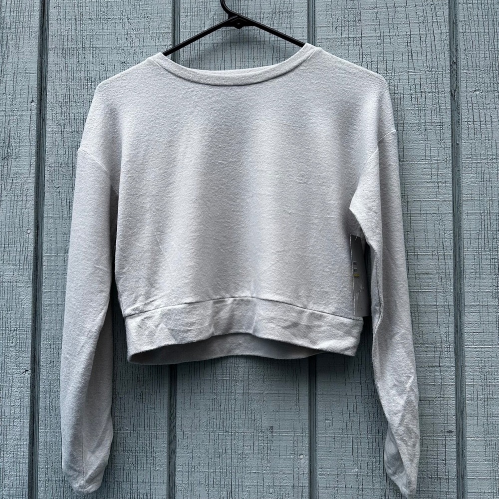 Zella Light Gray Cropped Sweatshirt